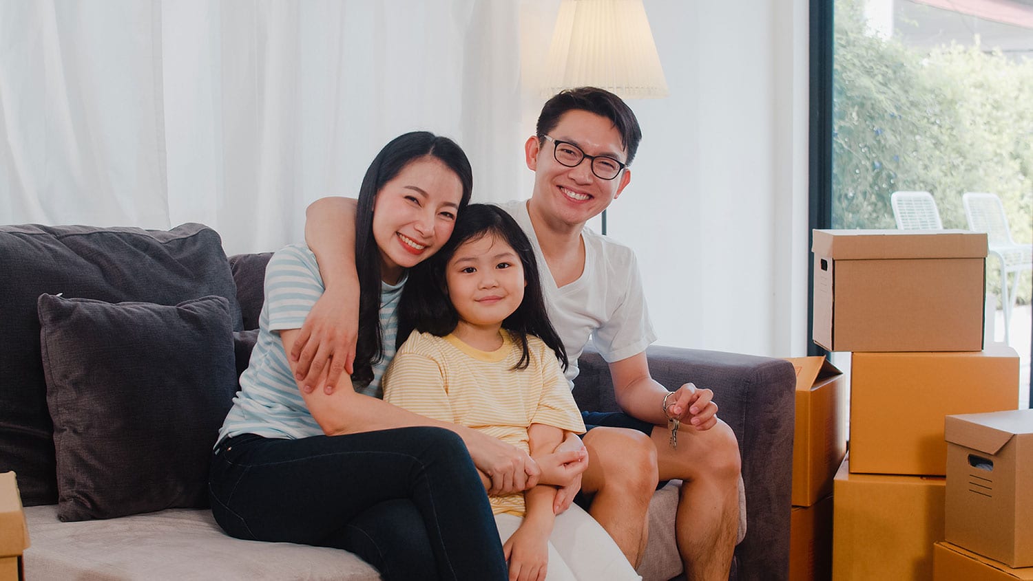 family on the sofa
