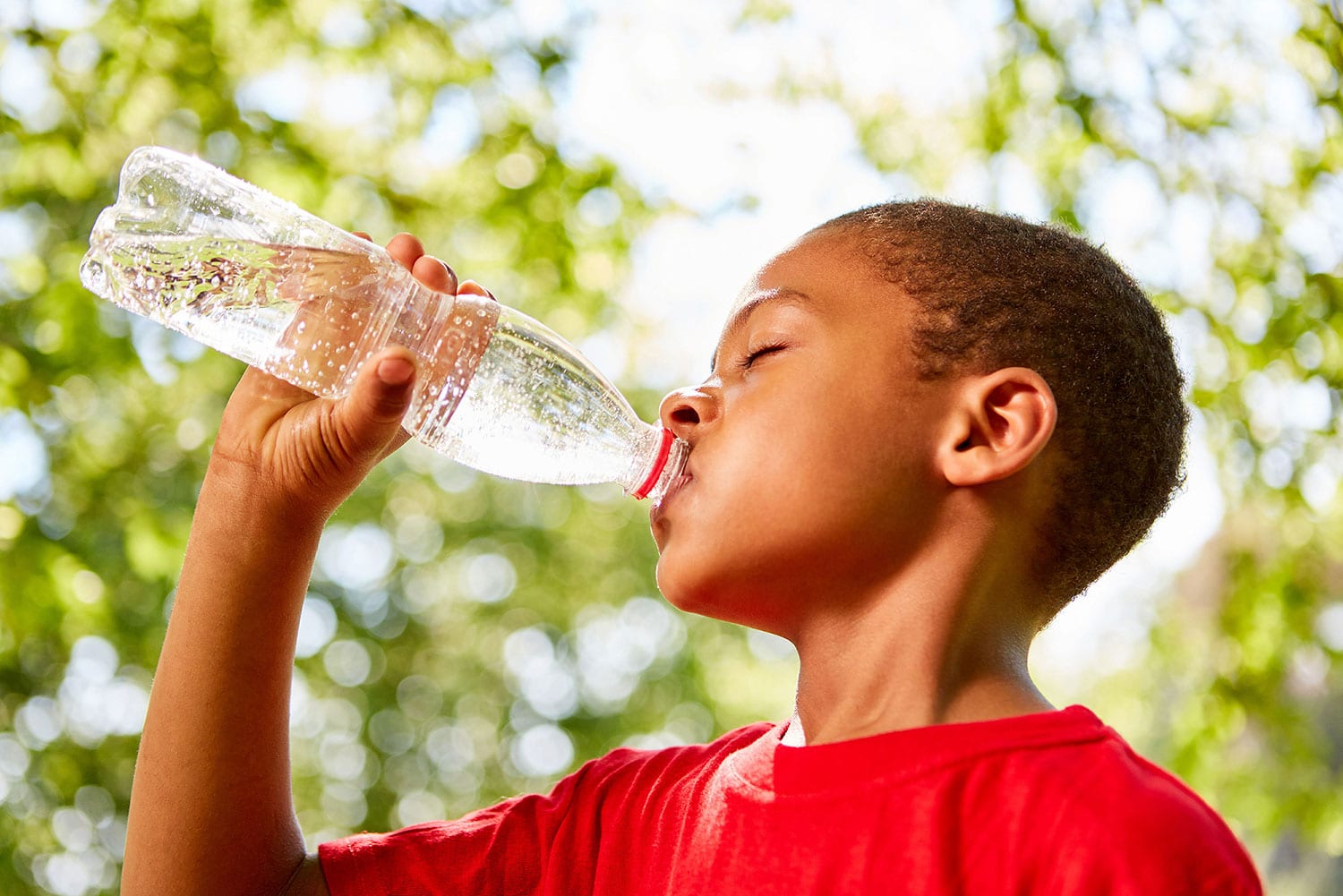 boy drinking water
