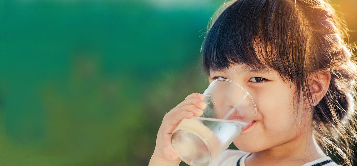 child drinking water
